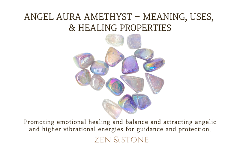 Angel Aura Amethyst Tumble Gemstone, Angel Aura Amethyst, Angel Aura Amethyst Meaning