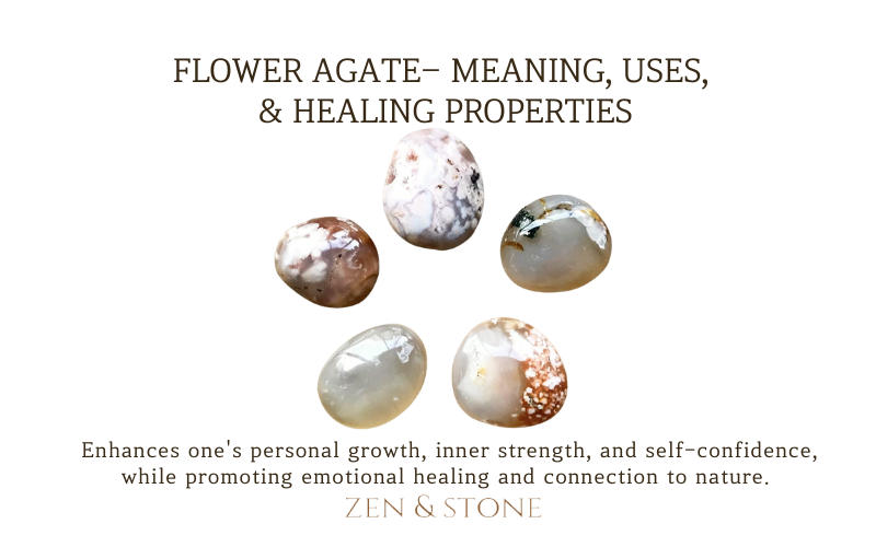Flower Agate Tumble Gemstone, Flower Agate, Flower Agate Meaning