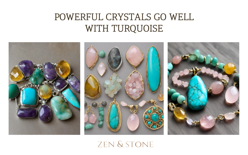 Turquoise pairings, Crystal combinations, Healing properties, Well-being, Spiritual significance
