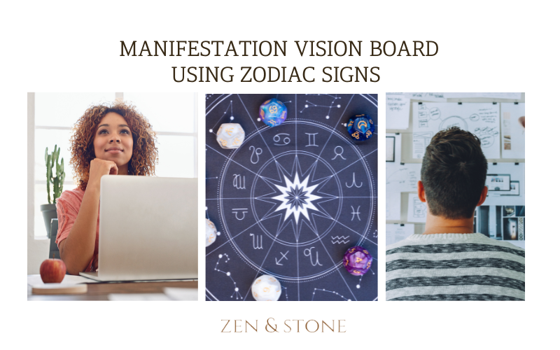 Manifestation Vision Board using zodiac signs